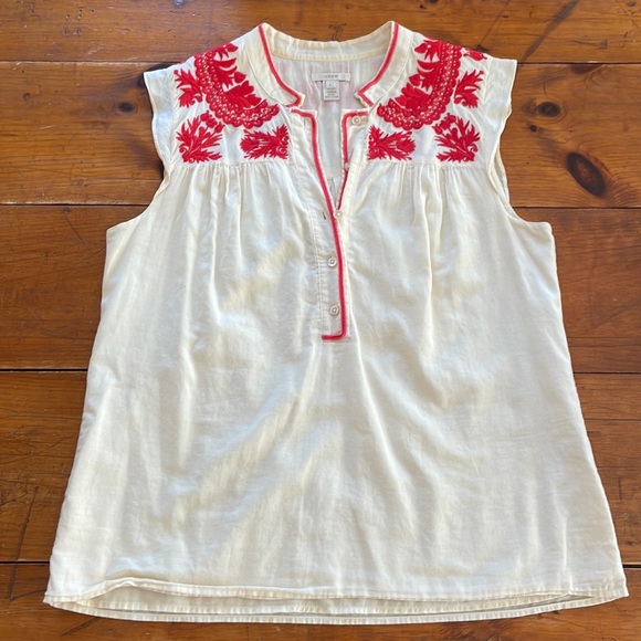 J. Crew Tops - J Crew Embroidered Top